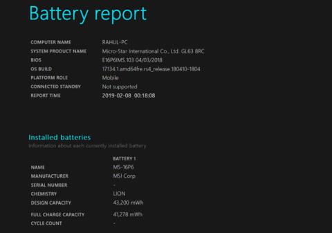 Hvernig á að athuga fjölda hleðslulota á Windows fartölvu