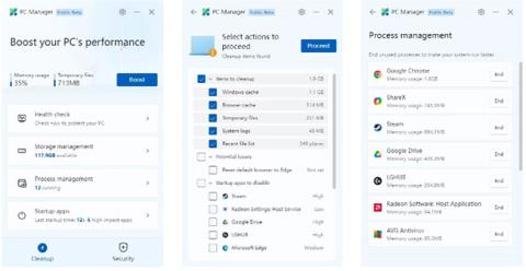 Upute za korištenje Microsoft PC Managera za upravljanje sustavom Windows
