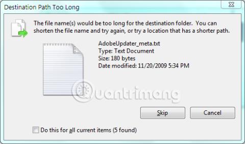 Hvordan fikse for lang mappebanefeil på Windows