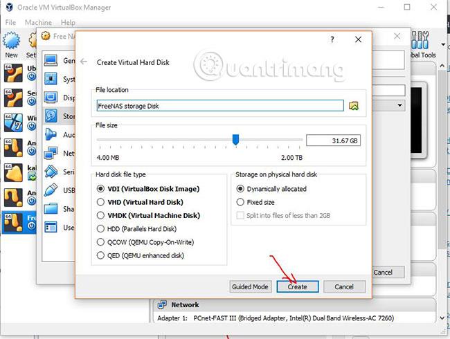 Kā instalēt FreeNAS VM vietnē VirtualBox
