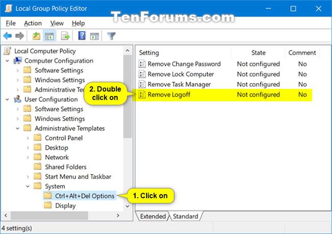 Hur man tar bort Logga ut från skärmen Ctrl + Alt + Del i Windows Hur man tar bort Logga ut från skärmen Ctrl + Alt + Del i Windows