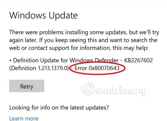 Izlabojiet kļūdu 0x80070643 sistēmā Windows