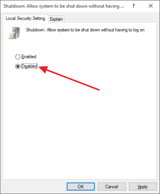 Trick att ta bort Stäng av-knappen på Windows-inloggningsskärmen