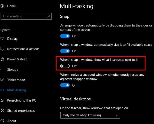 Pokyny na vypnutie niektorých automatických funkcií funkcie Snap v systéme Windows 10 Pokyny na vypnutie niektorých automatických funkcií funkcie Snap v systéme Windows 10