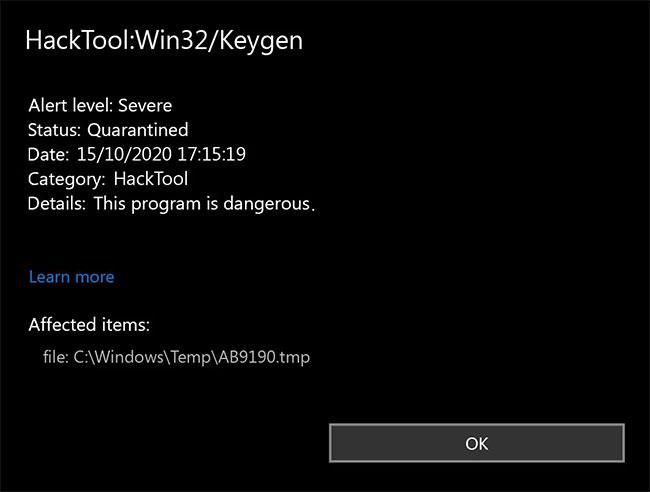 Čo je Malware HackTool:Win32/Keygen? Ako odstrániť? Čo je Malware HackTool:Win32/Keygen? Ako odstrániť?
