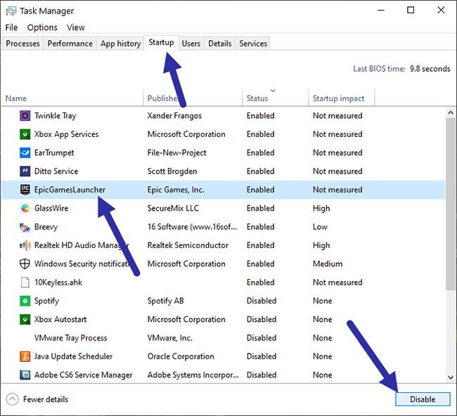 Kako preprečiti zagon programa Epic Launcher z operacijskim sistemom Windows