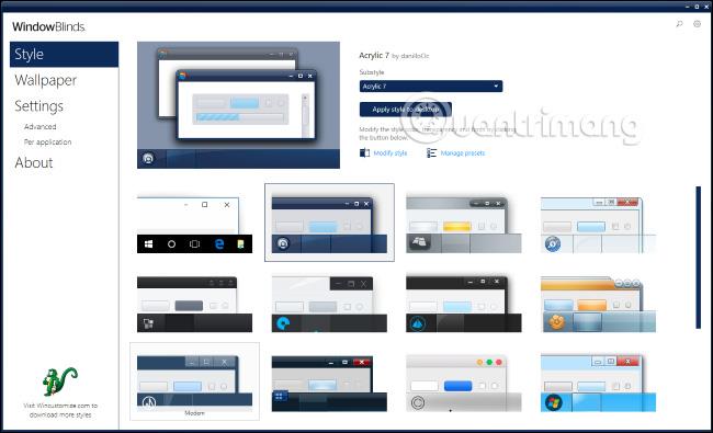 Visual Styles motīvu un pielāgoto motīvu instalēšana sistēmā Windows