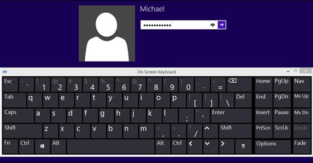 Norādījumi par pieteikšanos Windows datora ekrānā bez tastatūras