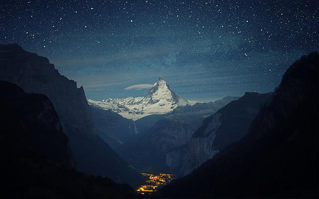 Natthimlen tapet, vacker stjärnhimlen tapet