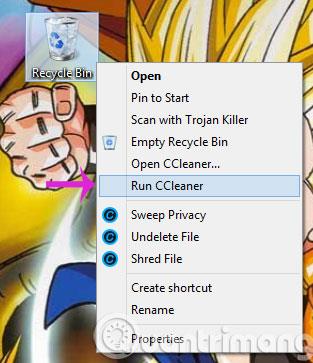 Jednoduchý spôsob, ako integrovať CCleaner do koša kliknutím pravým tlačidlom myši
