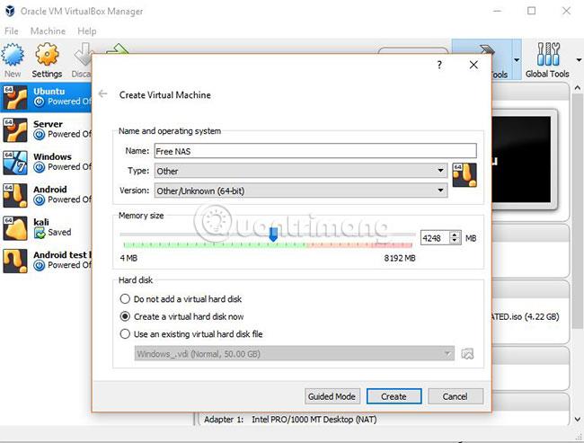 Kā instalēt FreeNAS VM vietnē VirtualBox