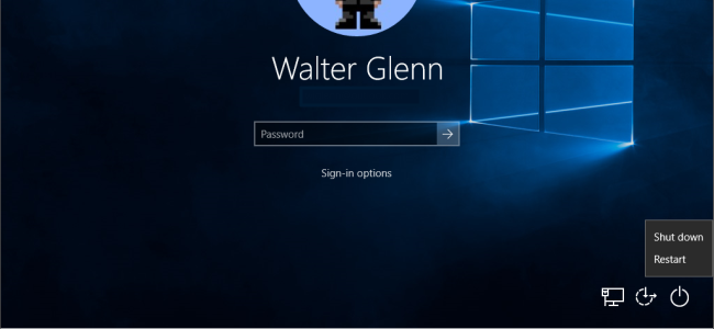 Trick att ta bort Stäng av-knappen på Windows-inloggningsskärmen