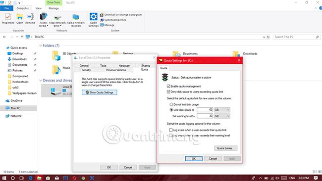 Pokyny na nastavenie limitov upozornení na miesto na disku, aby nedošlo k spomaleniu systému Windows Pokyny na nastavenie limitov upozornení na miesto na disku, aby nedošlo k spomaleniu systému Windows