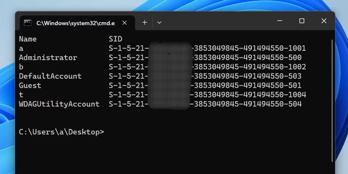Hvernig á að finna SID (Security Identifier) ​​fyrir notandareikning í Windows