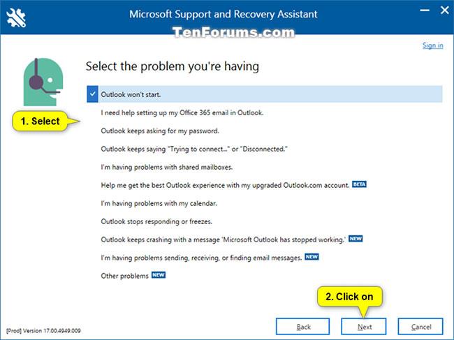Kā izmantot Microsoft atbalsta un atkopšanas palīgu (SaRA) sistēmā Windows