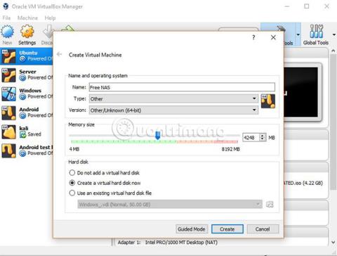 Kā instalēt FreeNAS VM vietnē VirtualBox