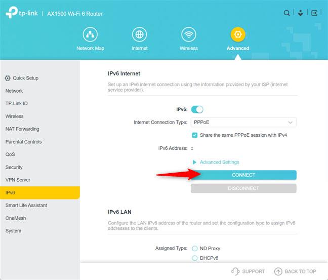 Hur man aktiverar IPv6 på TP-Link WiFi 6-router Hur man aktiverar IPv6 på TP-Link WiFi 6-router