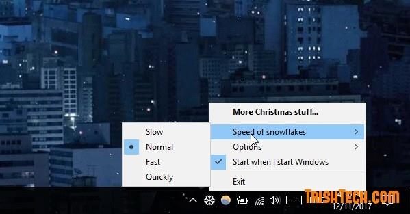 Pārvietojot peli operētājsistēmā Windows, izveidojiet krītoša sniega efektu